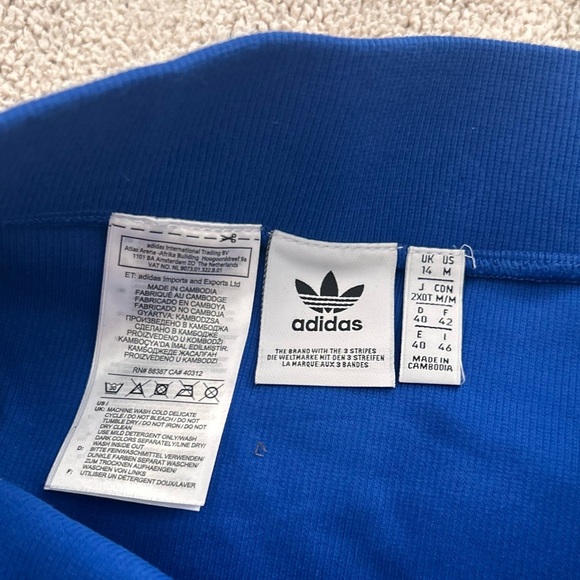 ADIDAS BLUE RIBBED PENCIL 90s inspired streetwear MINI SKIRT - Picture 8 of 8